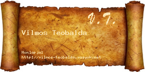 Vilmos Teobalda névjegykártya